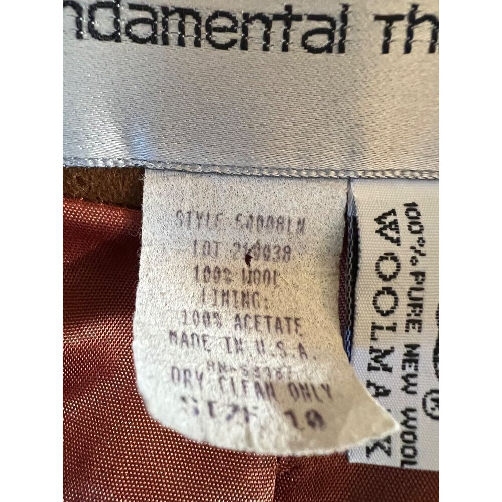 Vintage Fundamental Things Brown Button Front Wool Shacket Blazer Jacket 10 90's - Picture 5 of 12